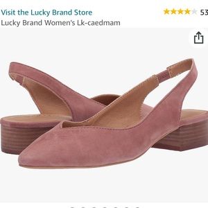Luck Brand suede mauve kitten heels